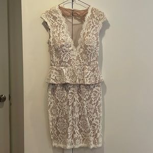 White and nude lining size 4 dress